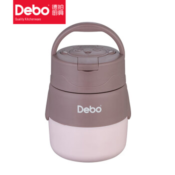 Debo露比DEP-DS379便携早餐杯汤杯带盖上班族餐盒汤罐304不锈钢夕霞粉
