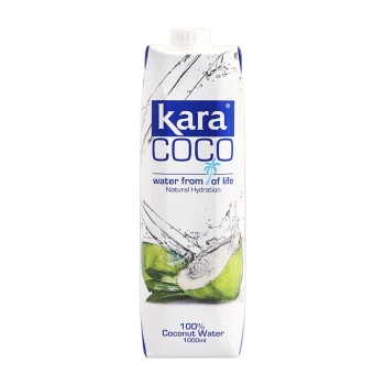 KARA 椰子水 椰奶青椰果汁饮料0脂肪低卡 1L*4瓶 新老装随机
