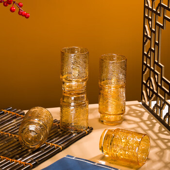 物作龙年礼品活动促销 送客户水杯套装家用玻璃杯 腾龙杯六件套礼盒装
