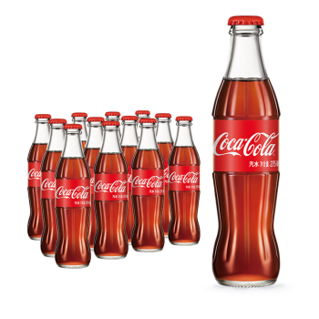 可口可乐（Coca-Cola）可乐碰响瓶 碳酸汽水275ml*12瓶 怀旧玻璃整箱装