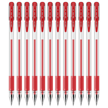 得力（deli）0.5mm经典办公子弹头中性笔 水笔签字笔 红色 中性笔 12支/盒