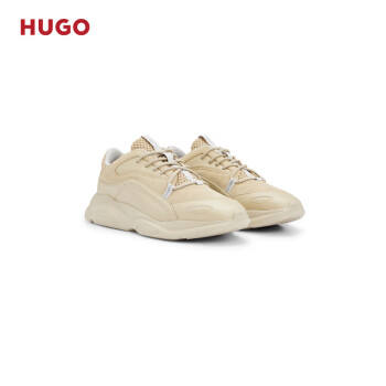 HUGO男士秋季2024新款细节装饰轻盈外底设计混合材质运动鞋