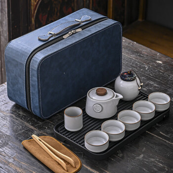 蒋莱（JANLA）榜眼堂哥窑茶具带茶盘整套简约陶瓷 月色 其他颜色联系客服