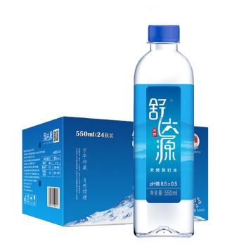 舒达源 天然苏打水550ml*24瓶 无气弱碱性高端瓶装水饮用水整箱