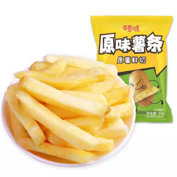 百草味原味薯条30g/袋 原切马铃薯条休闲零食 内含20袋 SP