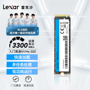 雷克沙（Lexar） 500G SSD固态硬盘 M.2接口 NVMe协议（PCIe 3.0x4）读速3300MB/s NM610PRO快速加载广泛兼容