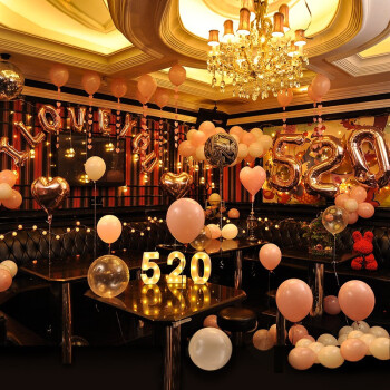 美青meiqing网红520表白气球求婚布置生日装饰气球浪漫表白ktv卧室
