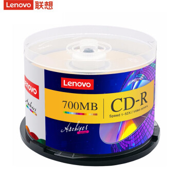 联想（Lenovo）光驱刻录盘 CD-R 光盘 52速700MB 台产档案系列 桶装50片 空白光盘