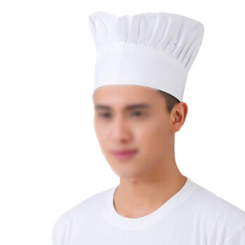 绿弦 一次性厨师帽子酒店西餐后厨饭店厨房厨师工作帽通用 好折帽白色