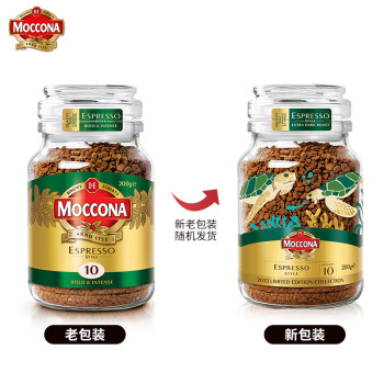 摩可纳Moccona 进口冻干速溶黑咖啡无蔗糖健身运动燃减 意式浓缩200g