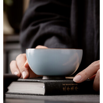 茗申（MING SHEN）汝窑茶杯主人杯单杯陶瓷品茗杯茶盏功夫茶茶具