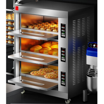 DSPPA德玛仕烤箱商用大型烘焙德玛仕披萨面包蛋糕烤箱电烤箱三层六盘带石板 EB-J6D-ZS
