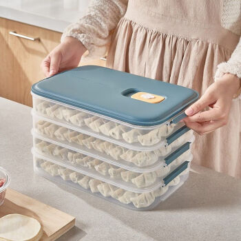 HUKID饺子盒家用食品级厨房冰箱收纳盒整理神器馄饨盒保鲜速冻冷