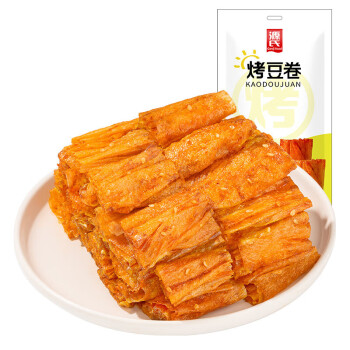 源氏 办公室休闲食品老式大辣片 烤豆卷65g*4袋