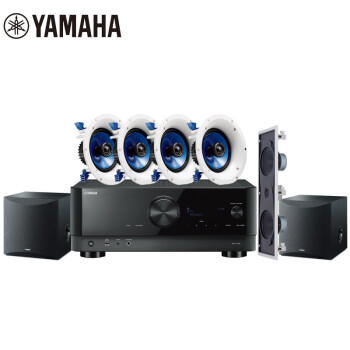 雅马哈（Yamaha）NS-IC800系列 音响 音箱 5.2声道吸顶式家庭影院 背景音乐蓝牙音响 RX-V4A功放（8件套）