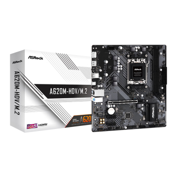 华擎（ASRock）A620M-HDV/M.2支持AMD CPU 8600G/7500F/7950X/7800X3D （AMD A620/Socket AM5）