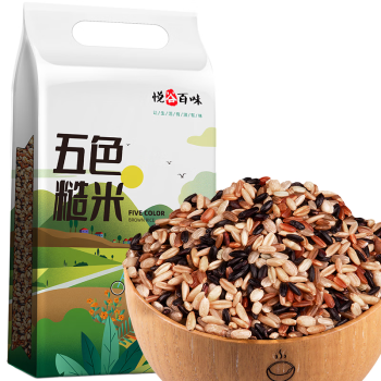 悦谷百味五色糙米2.5kg（红米黑米燕麦米荞麦米糙米杂粮粗粮 大米伴侣）