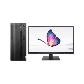 联想台式机 ThinkCentre E700 商用办公电脑主机(i5-12400 16G 512G)定制+27英寸