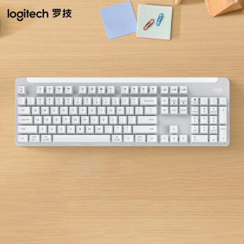 罗技（logitech）K865 无线机械键盘 双模 办公游戏电竞键盘 全尺寸104键 TTC红轴 珍珠白