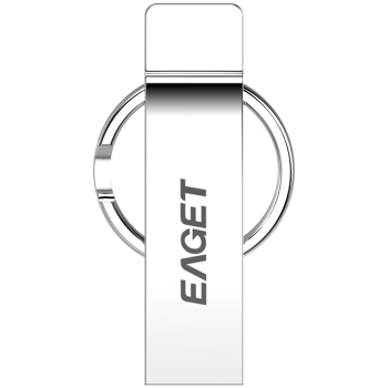 忆捷（EAGET）64GB USB2.0 U盘 U9H迷你款 银色 金属投标 车载U盘 办公学习通用优盘