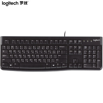 罗技（Logitech）K120 键盘 有线键盘 办公键盘 全尺寸 黑色U口 kp