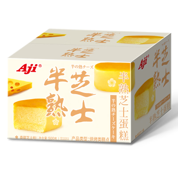 Aji零食糕点 半熟芝士蛋糕500g/箱 营养早餐休闲零食下午茶甜品点心