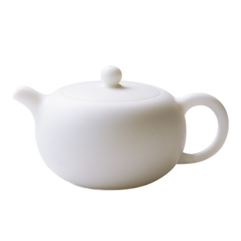 苏氏陶瓷（SUSHI CERAMICS）茶壶羊脂玉中国白圆珠陶瓷功夫茶具泡茶壶德化猪油白亚光款礼盒装
