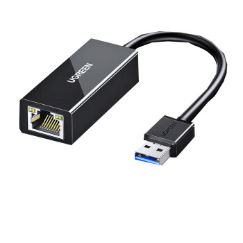 绿联（UGREEN）USB转RJ45网线转接头百兆有线网卡转换器适用Macbook笔记本电脑电视盒子 黑色小巧款 30305