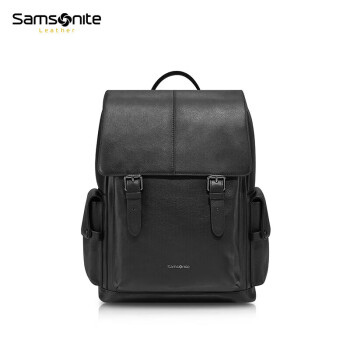 Samsonite/新秀丽男士双肩包商务牛皮革背包16英寸电脑包 NR7*09001 黑色