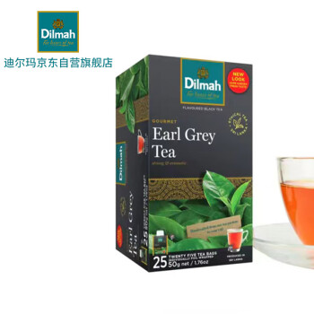 迪尔玛（Dilmah）伯爵红茶 斯里兰卡原产地进口茶叶英式茶锡兰袋泡茶茶包2g*25片装