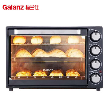 格兰仕（Galanz）电烤箱TQH-42B 家用42L大容量烤箱上下独立控温操作简单复古高颜值电烤箱TQH-42B黑色