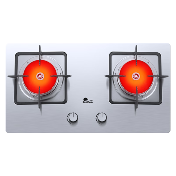 红日（RedSun）红外线灶嵌入式双灶家用不锈钢面板节能猛火灶快速点火 JZY-EM208G（液化气）