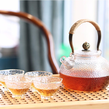果兹（GUOZI）GZ-S38 欣语玲珑锤纹茶具套装耐热玻璃茶杯茶壶