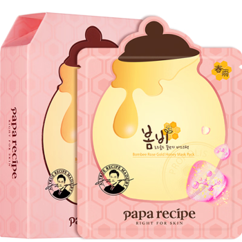 春雨（Papa recipe）玫瑰花水蜂蜜粉面膜10片 保湿控油补水改善暗沉全新升级送礼