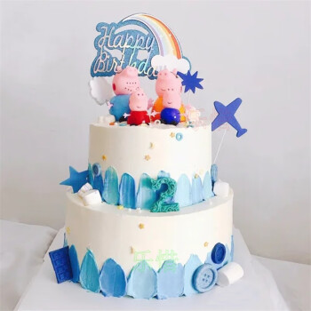 芙滋窝创意儿童卡通小猪佩奇生日蛋糕同城配送女孩周岁全国上海北京