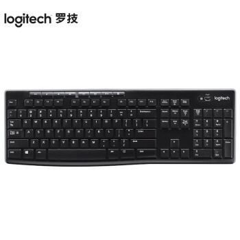 罗技（Logitech）K270无线键盘 全尺寸多媒体键盘 电脑台式机笔记本商务办公键盘 带优联 黑色