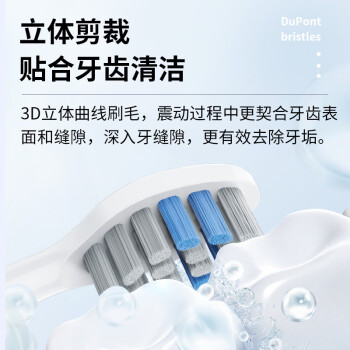 东耐伦适配美的（Midea）电动牙刷头S1P/S5/M1/M2/M6成人精准清洁 高效清洁白色6支