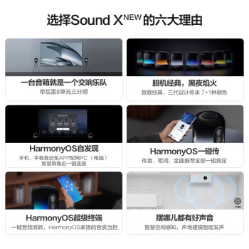 华为Sound X New 蓝牙音箱家用桌面电脑音响 无线立体声帝瓦雷调音 频幻彩灯效智能音响重低音炮