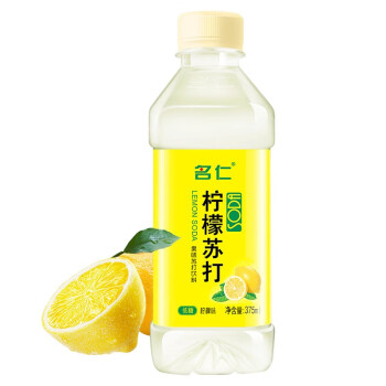 名仁柠檬味苏打水 果味含有维生素c饮料 375ml*24瓶 整箱装