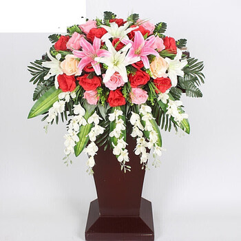 塑料讲台花讲台花仿真花演讲台花束主席台假花挂式下垂仿真绢花b款