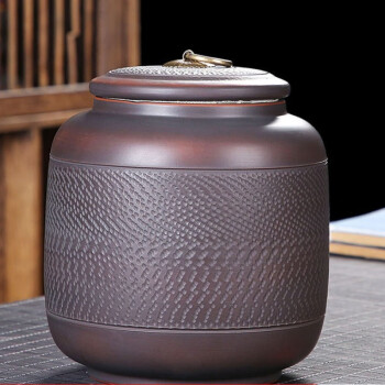 景德馨建水紫陶茶叶罐大号2斤装 密封罐防潮密封不变质通用复古家用散茶