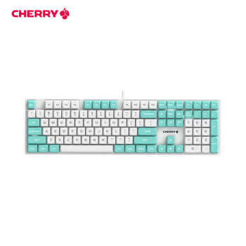 樱桃（CHERRY）办公机械键盘 有线键盘 游戏键盘 108键全键无冲 蓝白拼色 玉轴 G80-3950HKBCN-13
