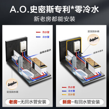 史密斯（A.O.SMITH）16升零冷水燃气热水器 专利单管巡航零冷水 不锈钢换热器 恒温大水量 JSQ31-BJS