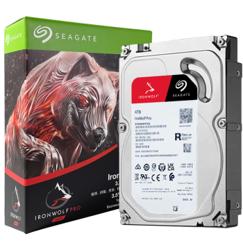 希捷(Seagate) NAS硬盘 4TB 256MB 7200转 PMR CMR垂直技术 网络存储 SATA 希捷酷狼PRO  ST4000NT001