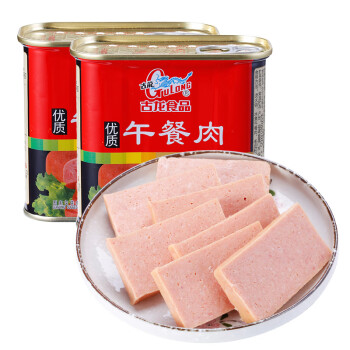 古龙食品 肉罐头 火锅食材 午餐肉罐头340g*2罐