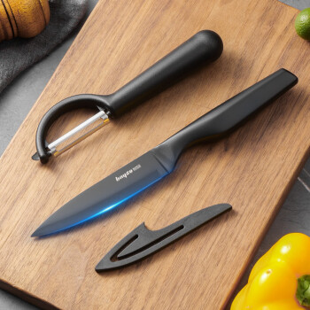 拜格（BAYCO）不锈钢水果刀削皮刀两件套家用刮皮刀西瓜刀便携小刀 TZ31802