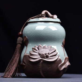 浅钰哥窑茶叶罐大号小号密封罐普洱储存收纳茶盒家用陶瓷醒茶罐子