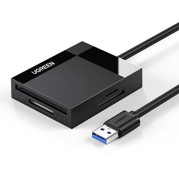 绿联（UGREEN）USB3.0高速读卡器 多功能四合一读卡器 支持SD/TF/CF/MS型相机记录仪监控手机平板储存卡 线长1m