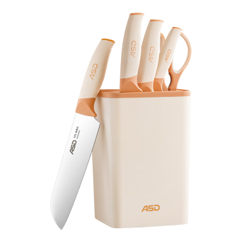 爱仕达（ASD）收纳刀具六件套含筷勺放置区菜刀可拆卸刀座水果刀砍骨刀RDG6S6WG