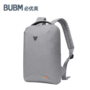 BUBM 极简苹果笔记本电脑包14英寸轻便华为双肩包休闲便携旅行男女学生出行小书包 BM01186019灰色